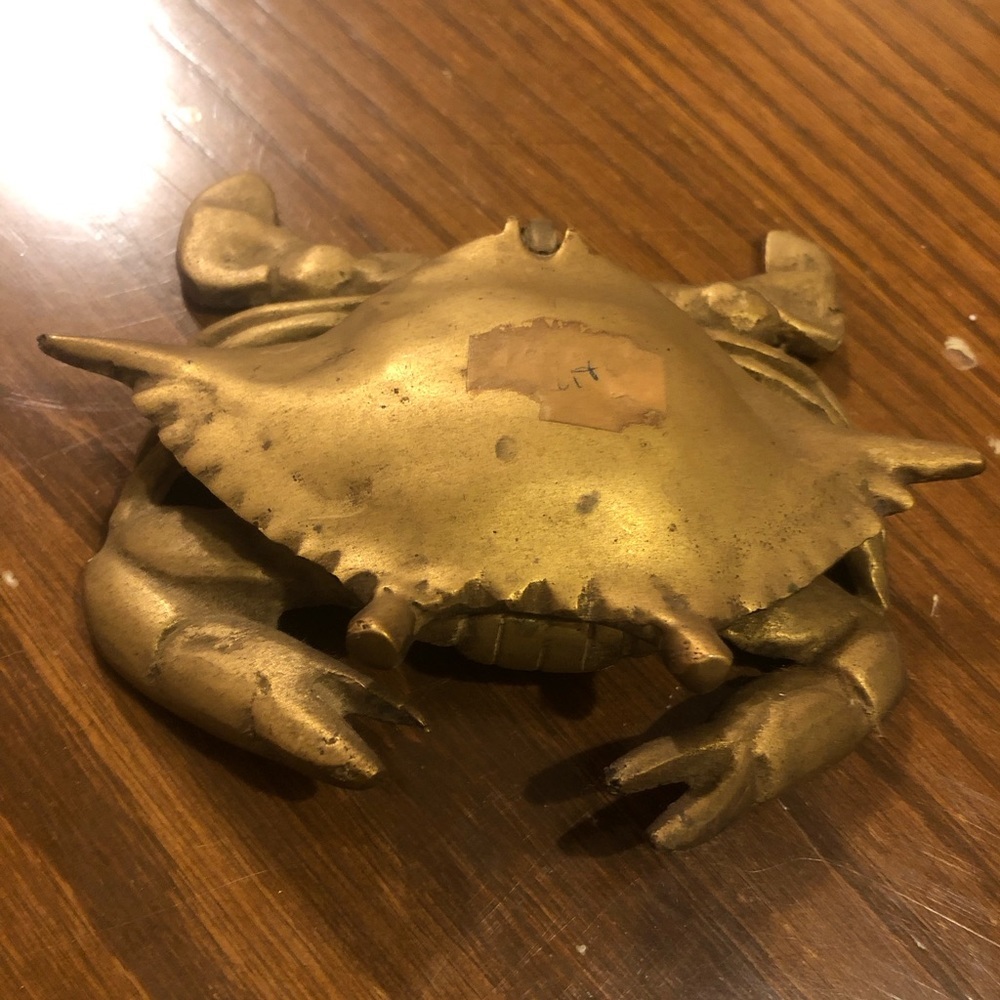 Mid Century Brass Crab Ashtray